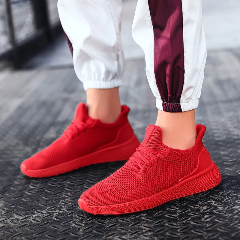 

Cheap Lightweight 2019 New Summer Fashion Men's Casual Shoes Flat Men Shoes Comfortable Breathable Mesh Mens Walking Sneakers