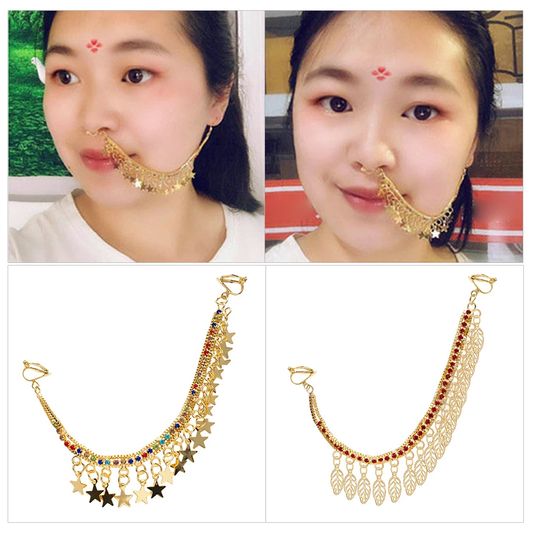 Indian Nose Chain Creative Rhinestone 