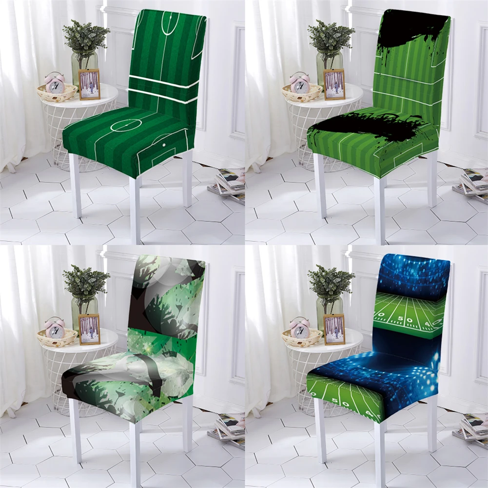 

Football Sports Style Elastic Dining Chair Covers Covers For Armchairs Chair Cover Stretch English Letters Pattern Dining Covers