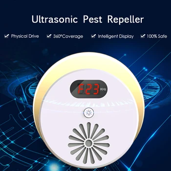 

Hot Ultrasonic Anti Mosquito Insect Repeller Rat Mouse Cockroach Pest Reject Repellent Insect Repellent with LCD Display AC110~2