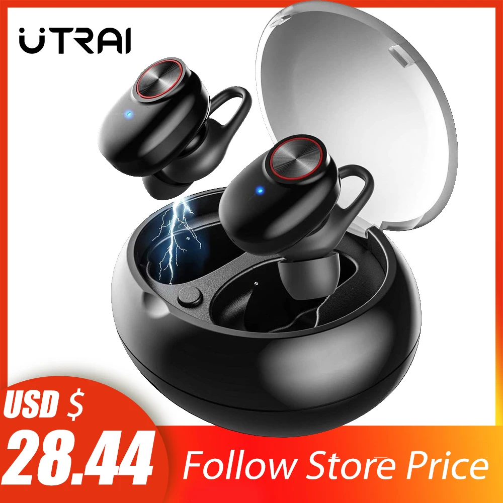 

UTRAI Wireless Earphones Bluetooth 5.0 Ture Wireless Stereo Earbuds Headset TWS HIFI Bass With Microphone Sport Gaming Headset