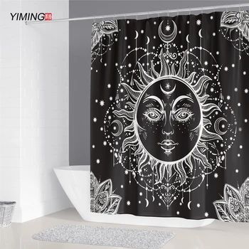 

YIMING Ethnic mandala geometric printed shower curtain waterproof and mildew washable curtain bathroom decorative shower curtain