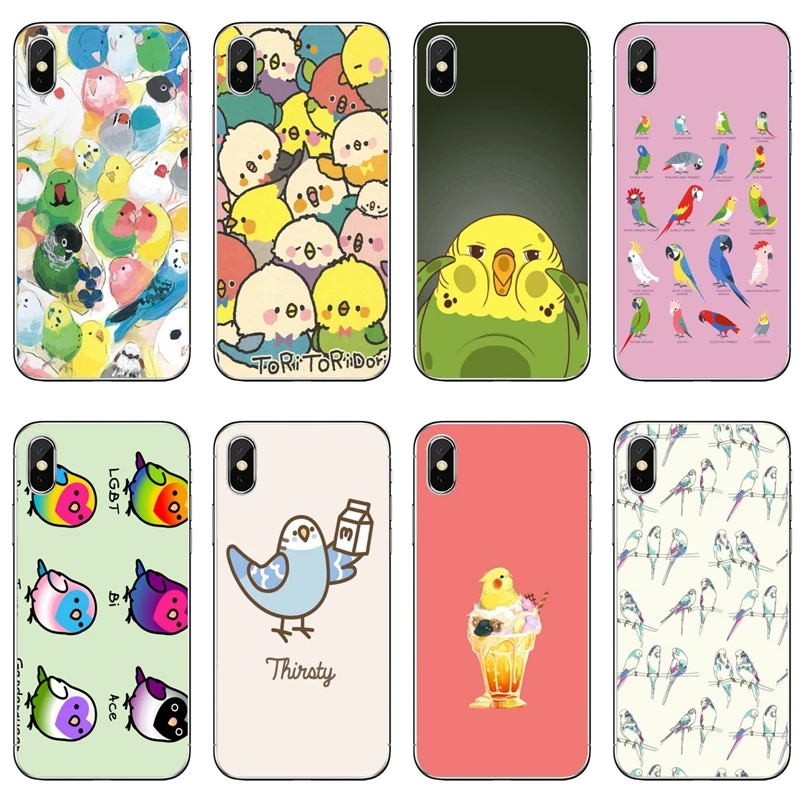 Clear Soft Cases For Sony Xperia Z5 C6 L2 XA1 XA2 XZ1 XZ2 LG G5 G6 G7 Q6 Q7 Q8 Q9 V30 V20 V10 cute animal Chubby Cockatiel Case | Мобильные