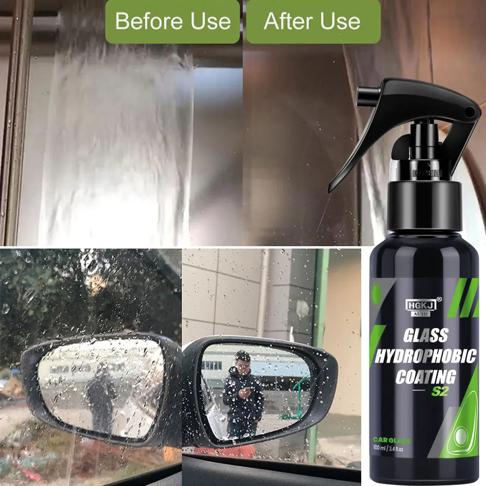 Car Glass Anti Rain Hydrophobic Coating Auto Windshield Mirror Water Repellent Spray HGKJ S2