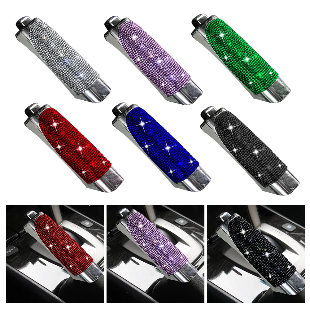 Hand Brake Cover New Luxury Bling Car Gears Handbrake Cover Car Decoration Styling Diamond Pink Assessoires Interior for Women Girls