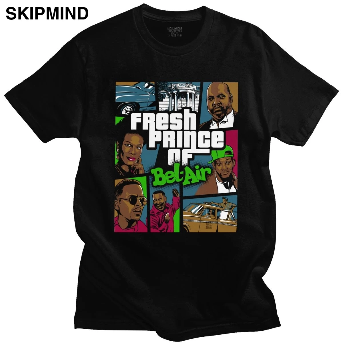 Футболка мужская из 100% хлопка с коротким рукавом принц Бела | Мужская одежда