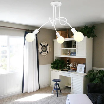 

3 light Modern industrial creative personality LED E27 American wrought iron bedroom living room study dining room ceiling lamp