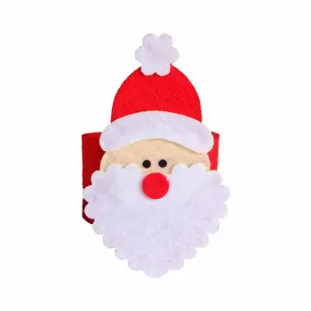 

Hot 1pc Christmas Napkins Decorations Cute Stereo Santa Non-woven Cute Home Hotel Table Napkins Buckle