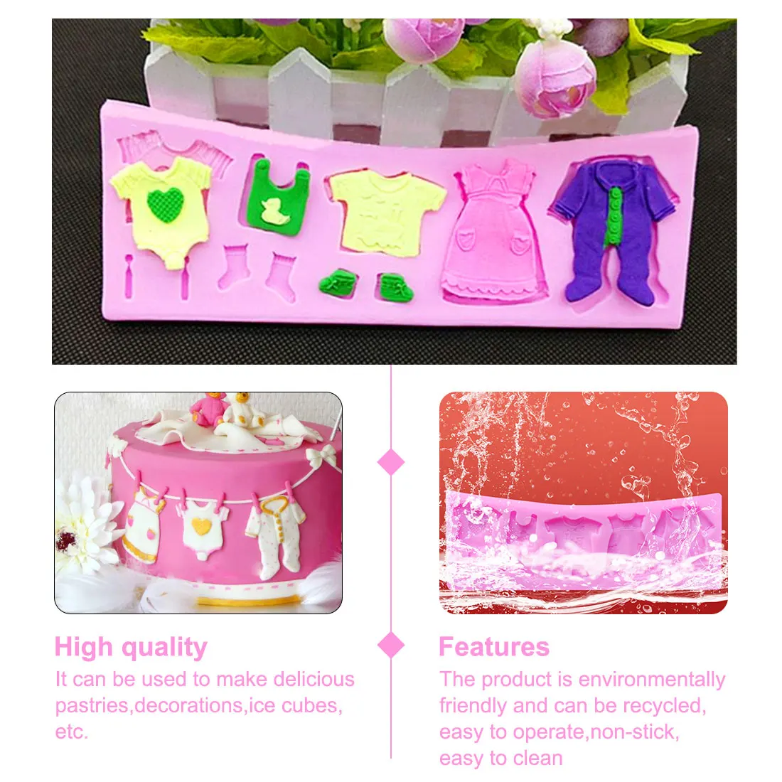 3D детская одежда для душа силиконовая форма для выпечки Кухня DIY украшения торта инструменты для выпечки шоколада кухонные аксессуары