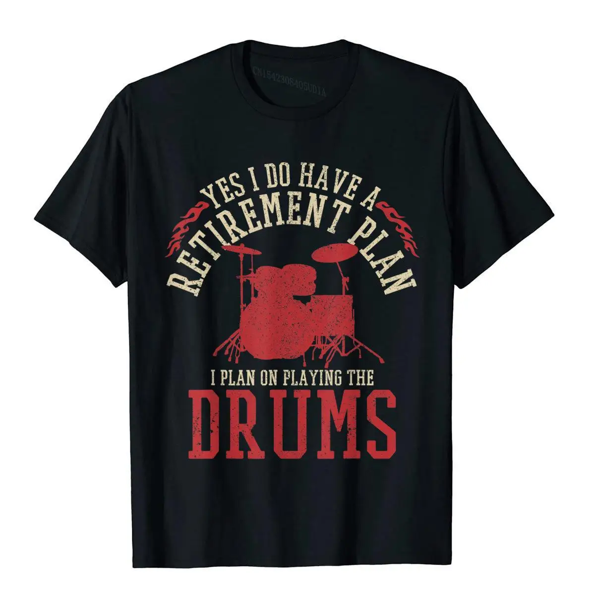 Mens Drummer Retirement Plan - Funny Drums Retired Musician Gift T-Shirt__B6217black