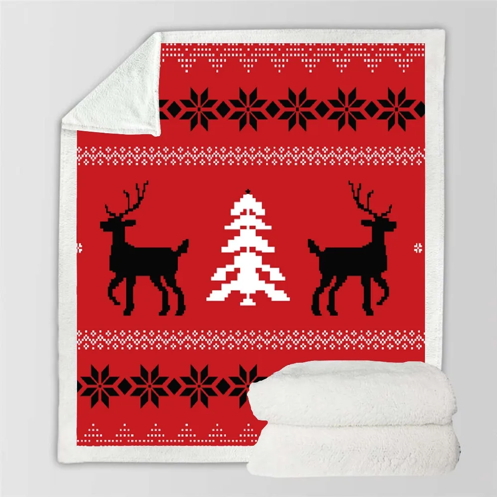 3D-Hand-Drawn-Christmas-Picnic-Hiking-School-Sofa-Flannel-Blanket-Scotland-Pattern-Custom-Printed-Fleece-Throw