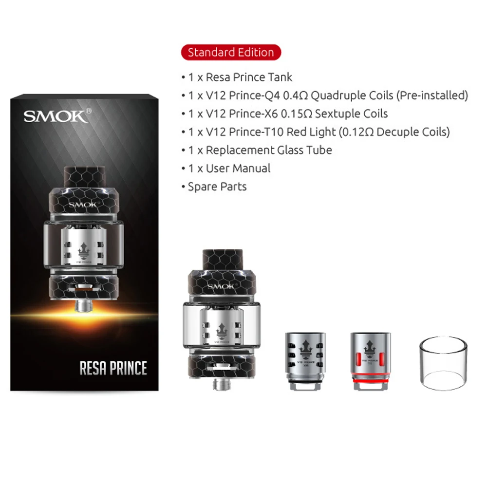 SMOK Resa Prince Tank 7,5 мл электронная сигарета испаритель распылитель с V12 принц ядро сопротивление катушки VS TFV16