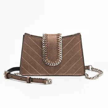 

New exquisite chain small square bag solid color European and American fashion simple rhombic shoulder bag women's leather bag