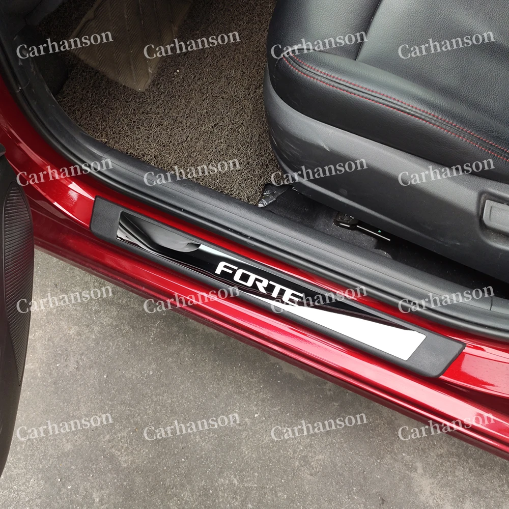 

For Auto Kia Forte Door sill Scuff Plate Strip Accessories Car Pedal Protector Trim Cover Sticker Styling 2018 2019 2020 2021