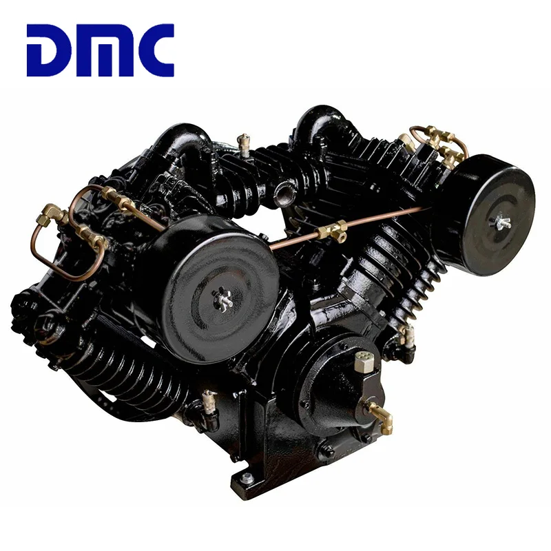 DMC 10 hp воздушный компрессор насос с маховиком двухступенчатый 12,5 бар рабочее давление 28,30 CFM объем выхлопа 730 об/мин Скорость вращения
