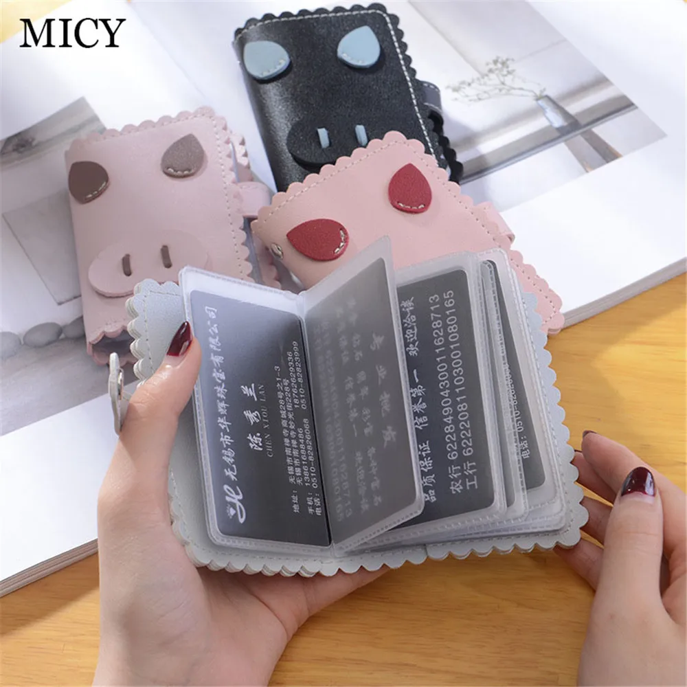 MICY, новинка, Модный женский чехол для кредитных карт, милый поросенок, сумка для id карт, 24 бита, Fameal, из искусственной кожи чехол для паспорта, студенческий кошелек для id карт