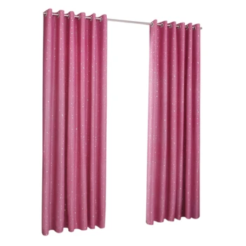 

Shiny Stars Children Curtains For Kids Boy Girl Bedroom Living Room Blackout Cortinas Custom Made Drapes(Pink)