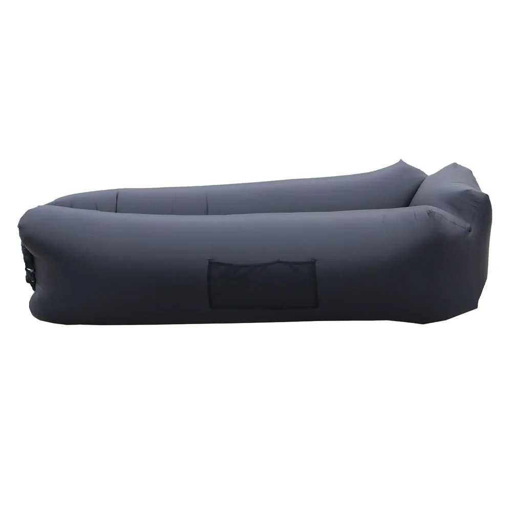 Super Light-weight Outdoor Fast Infaltable Air Sofa Portable Couch Foldable Inflatable Bed Beach Sleeping Lounger Laybag - Цвет: Черный