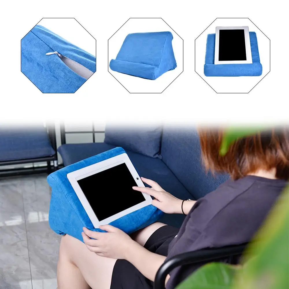 

Newwst Multi-Angle Triangular Folding Soft Pillow Pad Stand For IPad Tablet Phone