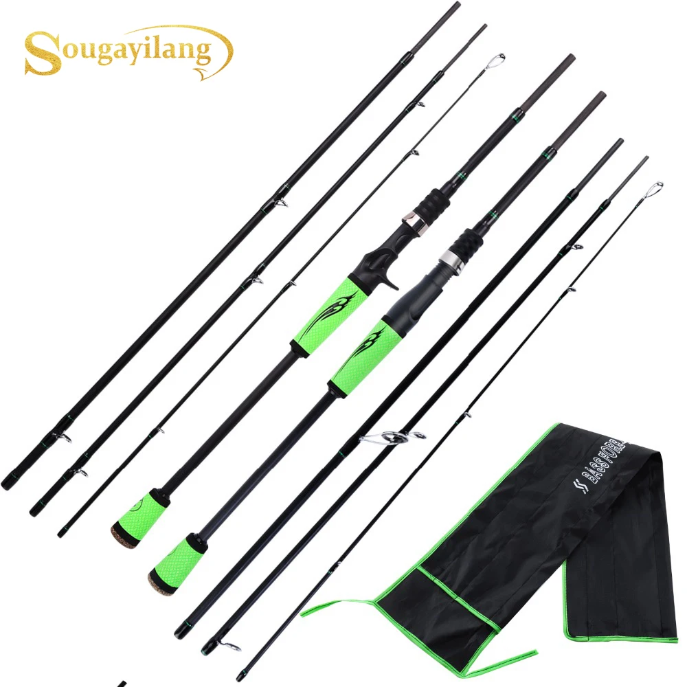 

Sougayilang 2.1M 2.4M Lure Fishing Rod Portable 4 Section M Power Carbon Fiber Spinning/Casting Travel Fishing Rod Tackle