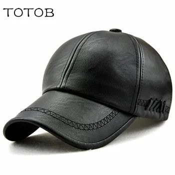 

Autumn and winter new men's baseball cap trend leather European and American fashion simple out of the wild baseball cap