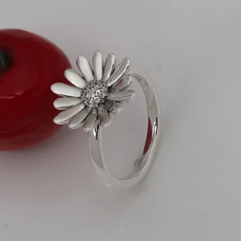 

Authentic S925 Flower Daisy Ring For Women Wedding Party fit Lady Fine Jewelry