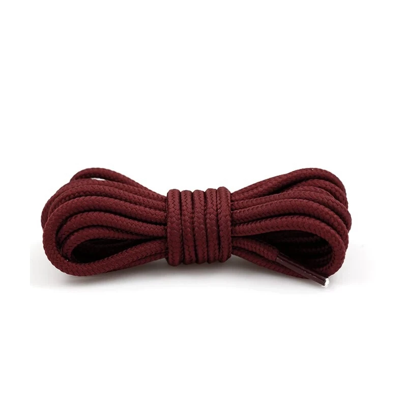 Dark red 1 пара круглых шнурков кроссовки полиэфирные шнурки для ботинок однотонные классические шнурки повседневные спортивные ботинки шнурки 21 цвет - Цвет: Dark red