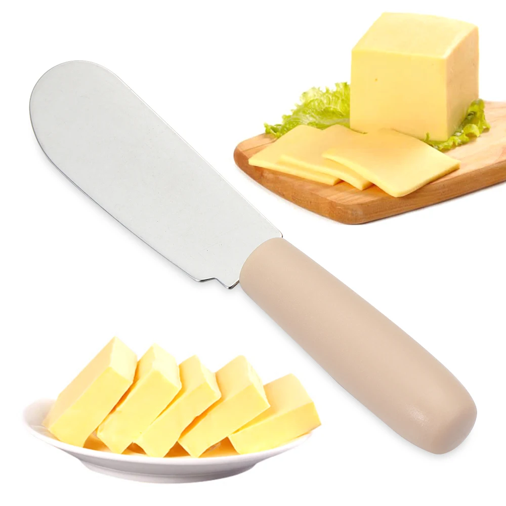 Silicone Spatula Mini Stainless Steel Spatula Scraper Knives Breakfast Sandwich Cheese Slicer Spreader Butter Knife Plastic Handle 1PC
