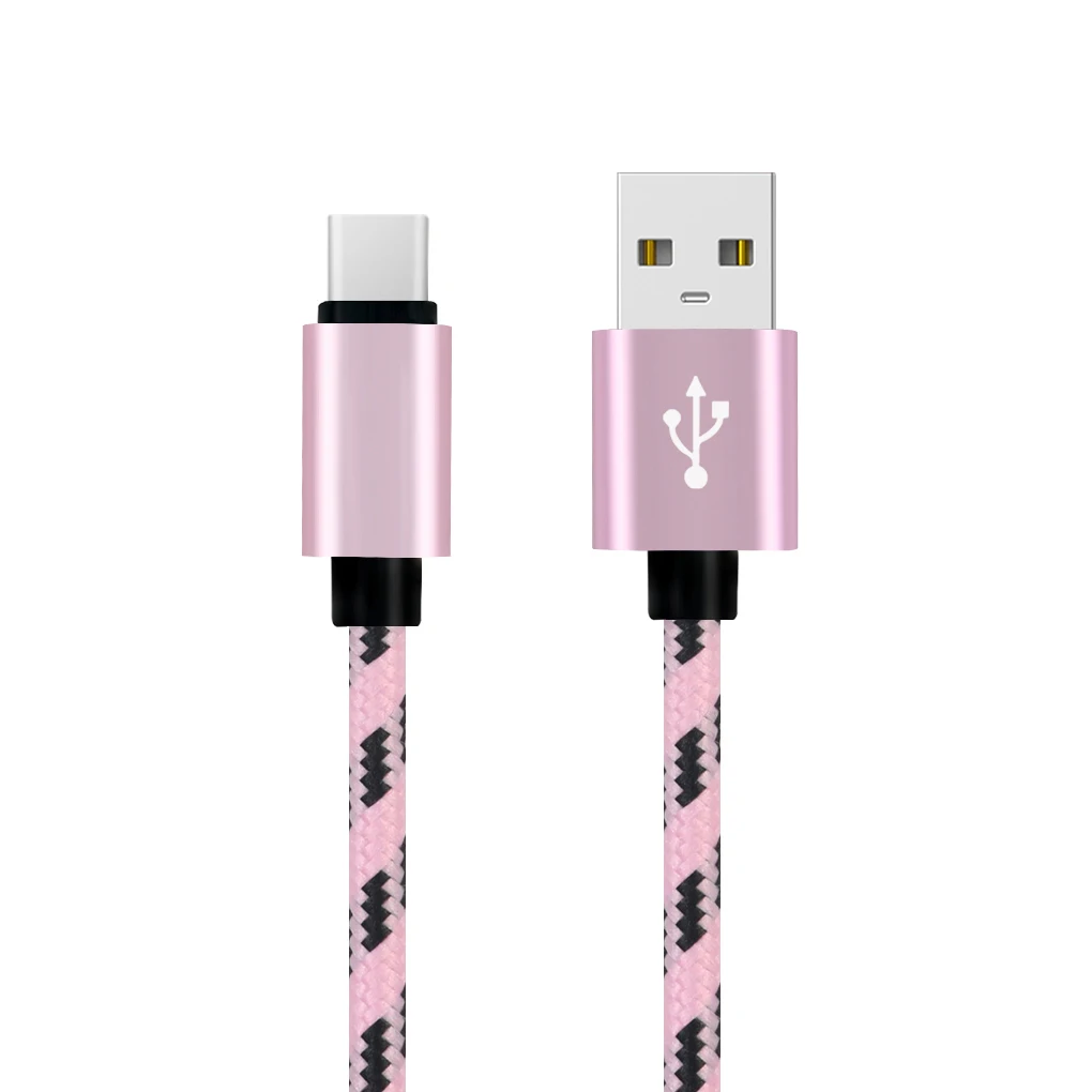 2 м сетка плетеный хлопок Быстрый usb type-C USB зарядное устройство зарядный кабель для Xiaomi 6