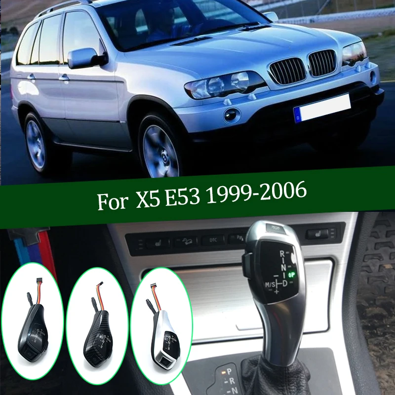 Рычаг переключения передач для BMW x5 x 5 E53 E 53 1999-2006 черная/Серебристая светодиодная