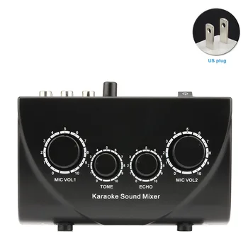 

Portable Sound Mixer Digital Audio Sound Mini Karaoke Machine Audio System Devices Mixer Professional Compact 2 Plugs