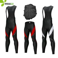 WOSAWE Reflective Cycling Pants Men Gel Pad Outdoor Sports Riding Long Trousers Bicycle MTB Bike Racing Tights Cycle Clothing