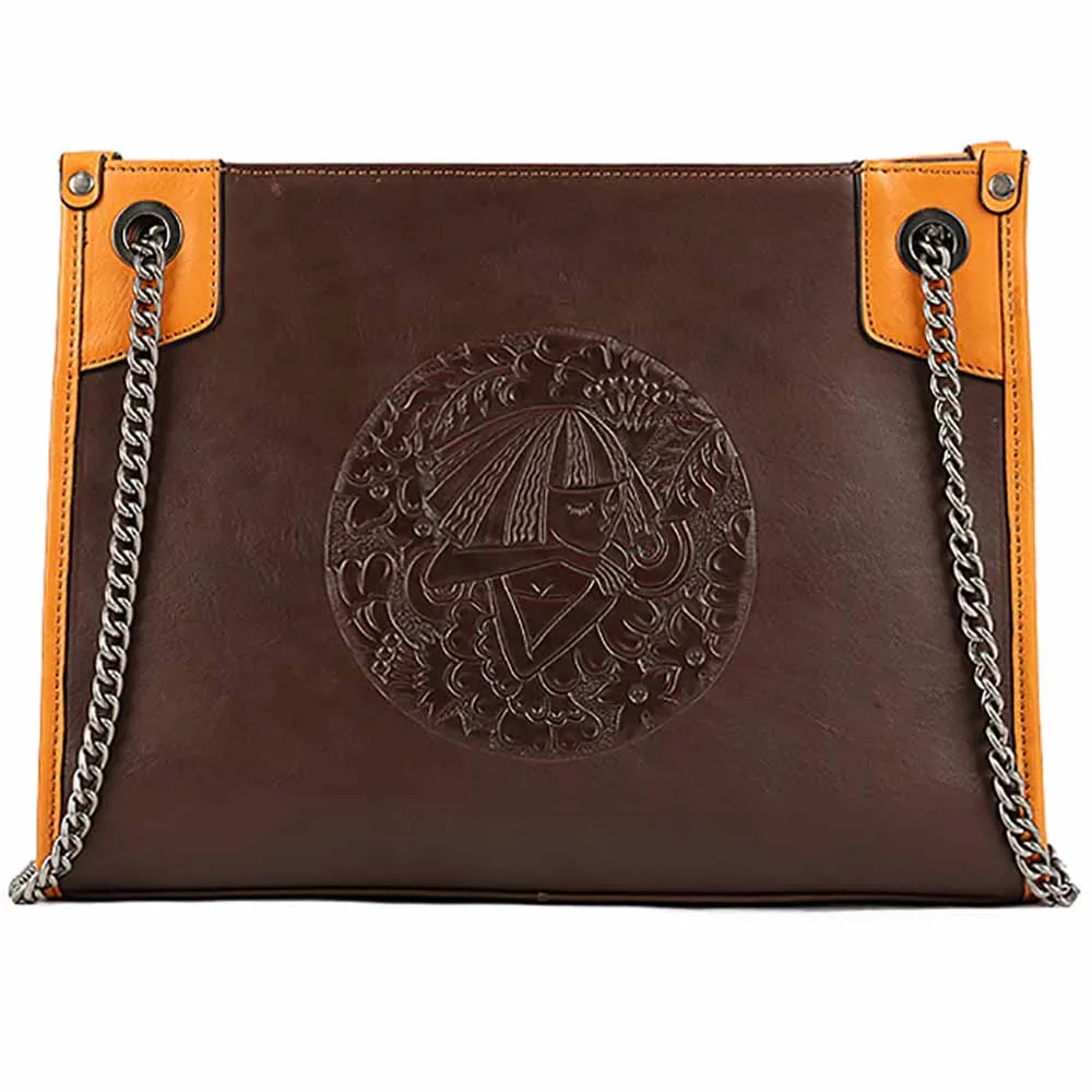 Genuine Leather Tote Handbags For Women Female Fashion Print Shoulder Bags Ladies Large Capacity Chain Crossbody Bag New Arrival