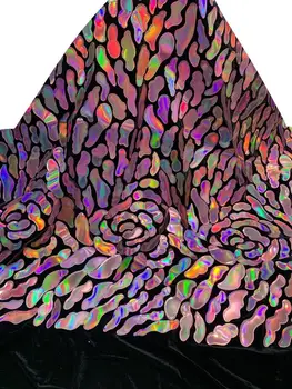 

2020 high quality Velvet French Nigerian sequins net African tulle mesh sequence lace fabric for dress 5yards/lot