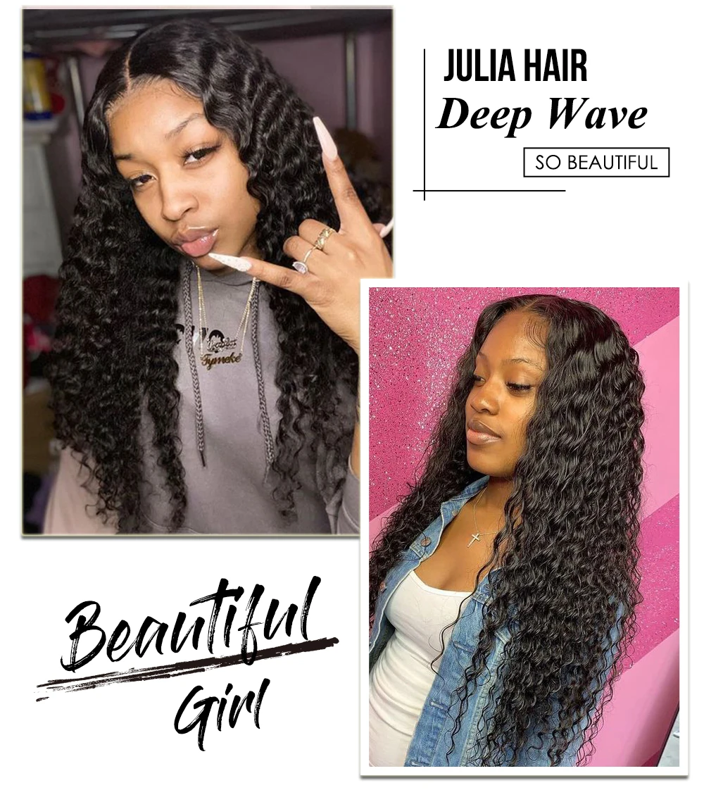 Peruvian Hair Bundles With Closure Pre Plucked Remy Human Hair Deep Wave Lace Closure with Bundles Ali Julia Hair with Closure (13)