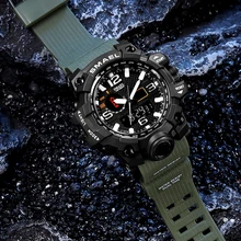 Quartz Wristwatches Dual-Display Digital SMAEL Swimming Analog Waterproof Electronic