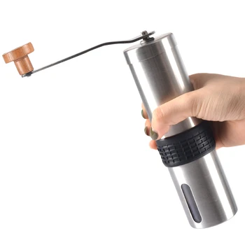 

Slim Adjustable Manual Coffee Bean Ingredients Grinder With Measuring Spoon Ceramic Core Cafe Maker Mill for pour over espresso