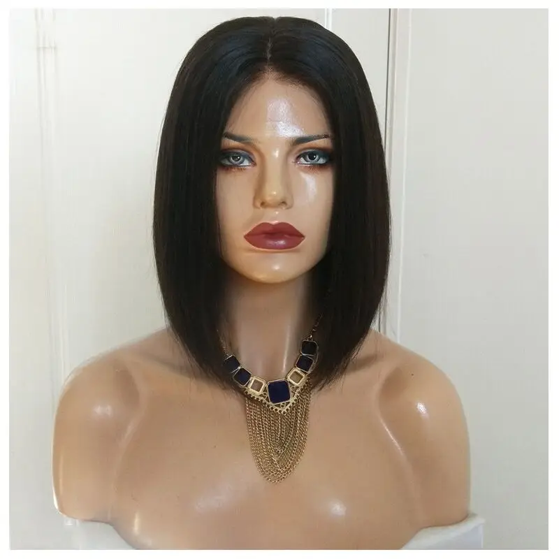 

13x4 Lace Short Bob Wigs 130% Brazilian Remy Hair Can Be Dyed Lace Front Human Hair Wigs Pre-Plucked Bleached Knots Slove Rosa