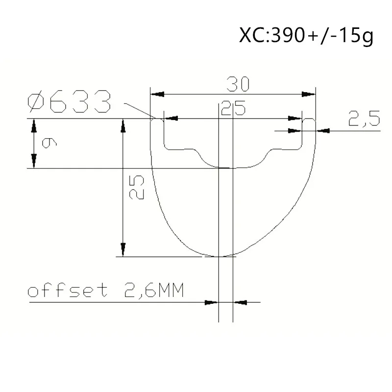 29寸 30x25 偏心 390g