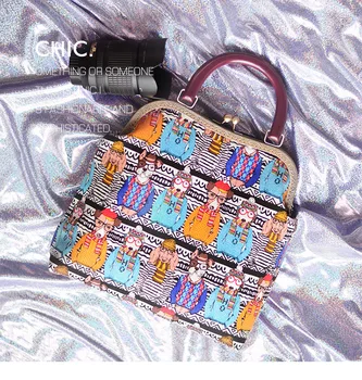 

Free shipping original design handbag hot sale Mr. Cool dog big bag handmade canvas handbag lady bag fashion style wallet