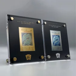 Yugioh – porte cartes de 20e anniversaire, porte cartes en or, yeux bleus, Dragon blanc, jouets de Table pour enfants, cadeau de noël 