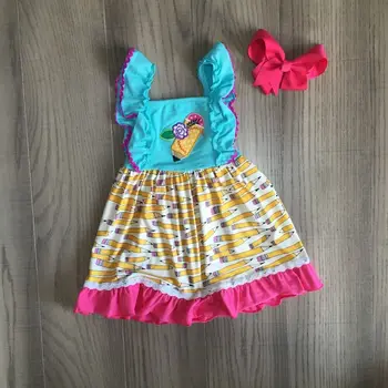 

baby girls summer dress girls back to school clothes pencil dress student dress with bow