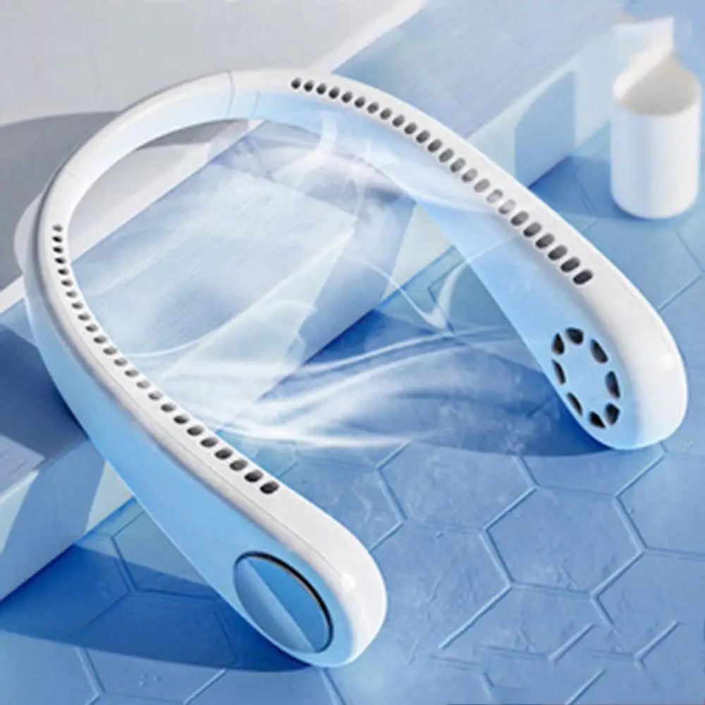 Hanging Neck Fan Summer Bladeless Air Cooling Fan USB Rechargeable