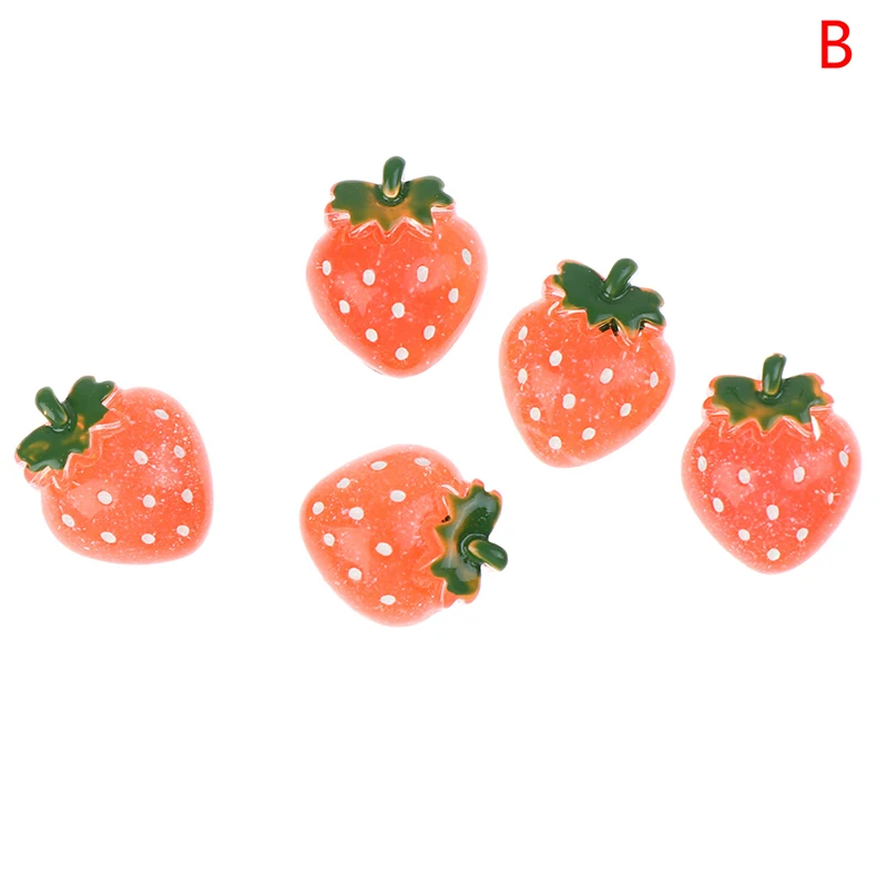 B 5pcs 5 шт. Творческий мультфильм Клубника украшения магниты на холодильник наклейки мини смолы мощный магнит на холодильник наклейки игрушки - Цвет: B 5pcs