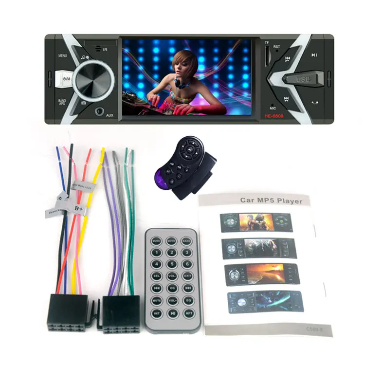 Автомагнитола 1din автомобильный радиоприемник 4," HD TFT экран мультимедийный плеер 1DIN Авто аудио стерео MP5 Bluetooth USB TF FM камера - Цвет: with SWC remote