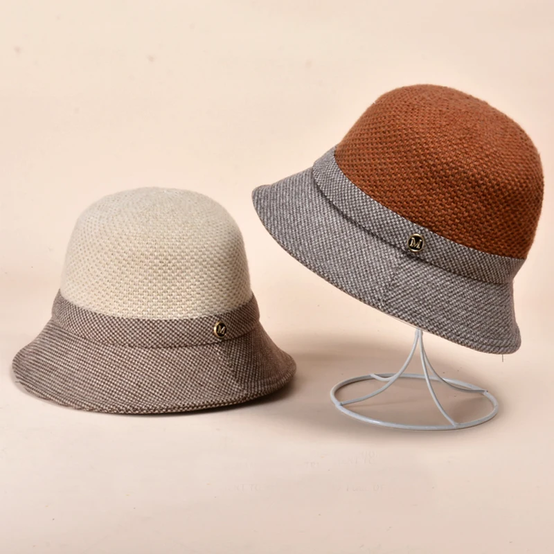 

women winter plush bucket hat woolen fisherman cap knitted felt hat Japanese art fashion girl warm design hat Panama fedora hat