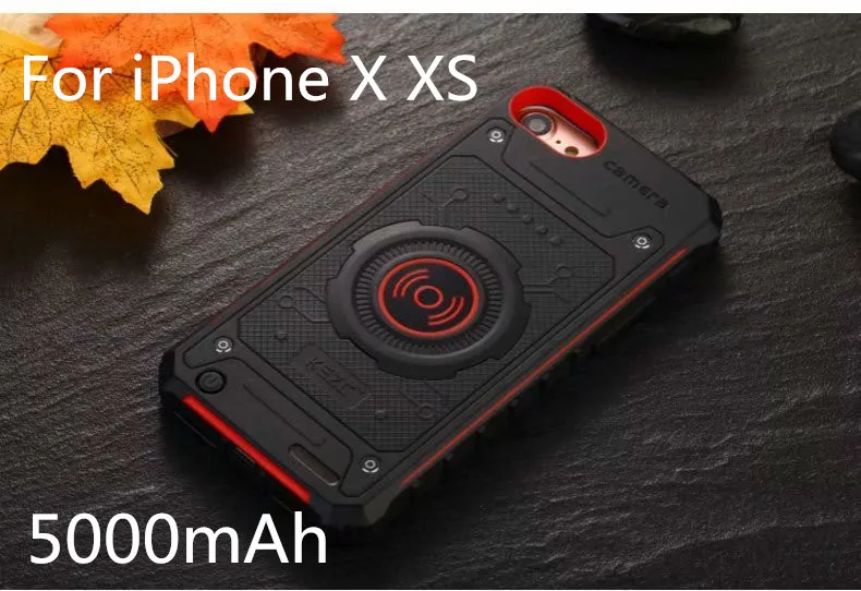 5 Чехол для аккумулятора для iPhone 6, 6s Plus, 7, 8 Plus, X, XS, тонкий чехол, новинка, чехол для зарядного устройства, 3100-5000 мА/ч, внешний аккумулятор - Цвет: 5