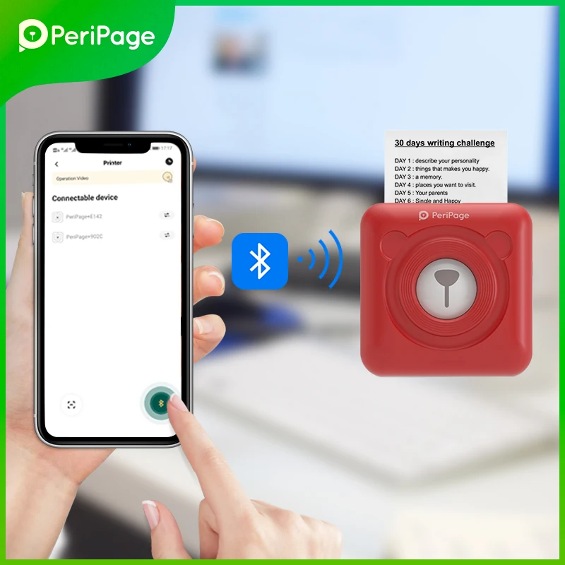 Peripage A6 Mini Portable Photo Bluetooth Printer Gift Thermal Label Printer Free APP Sticker Web Note Printing Machine