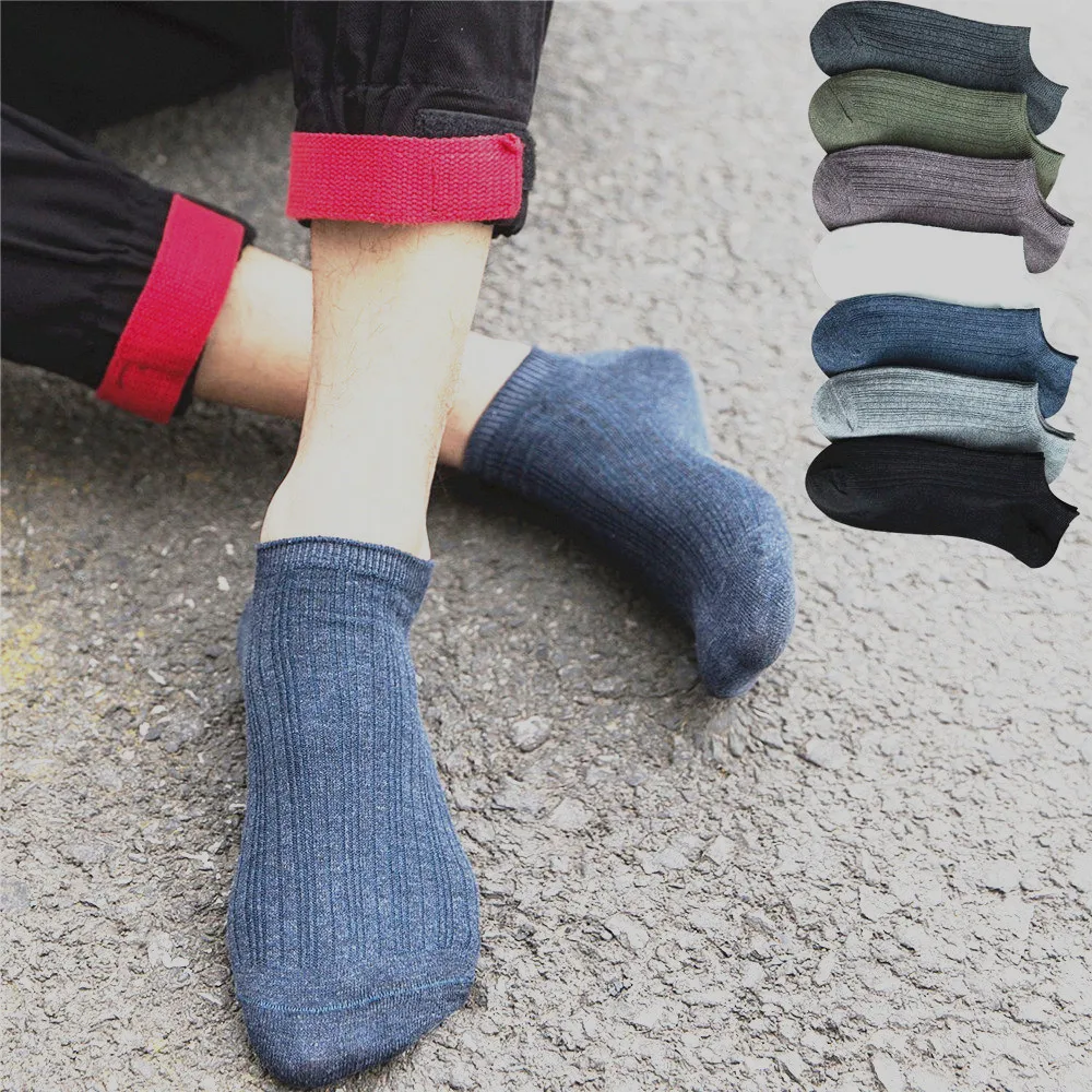 

Men Sock Breathable Solid Cotton Ankle Sock Spring Summer Casual Male Funny Sock Meias calcetines