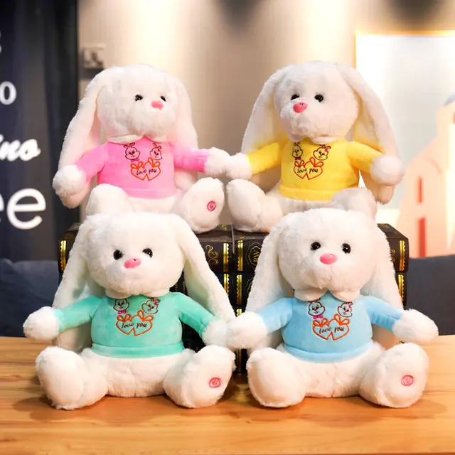 28cm Beautiful Adorable Light Up Shining Stuffed Animal Bunny Rabbit Plush Toy Soft Doll Gift for Children Adults Home Decor 5